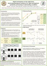 Right hemisphere at the right time: Electrophysiological evidence for right hemispheric syntactic processing in demanding condition